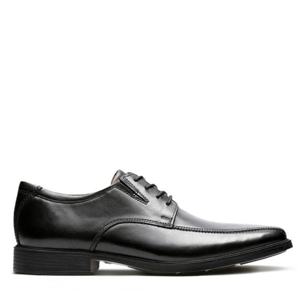 Clarks Mens Tilden Walk Wide Fit Shoes Black | CA-875432